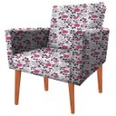Ver imagem 3 de Kit 2 Poltrona Decorativa Nina e Puff e Almofada Suede Floral 24