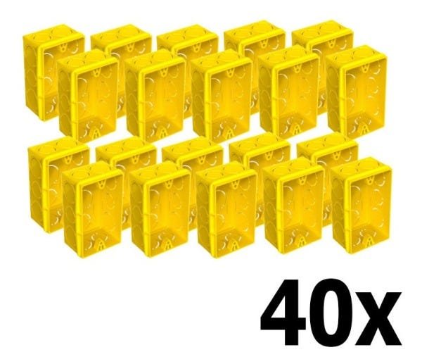 Caixa De Luz Embutir 4x2 Parede Reforçada Amarela Tigre 40u. - 1