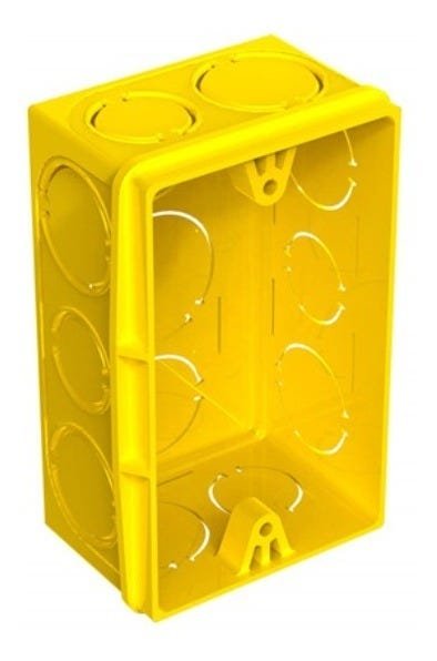 Caixa De Luz Embutir 4x2 Parede Reforçada Amarela Tigre 40u. - 4