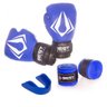 Kit Boxe Muay Thai Luva+Bucal+Bandagem 3M - Azul - 12Oz - 1