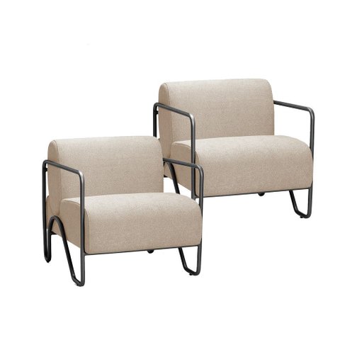 Kit 2 Poltronas Medelín com Pé em Metal Movellu Home