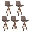 Ver imagem 1 de Kit 5 Banquetas Julia Gourmet Giratória Média-assento Tecido Preto