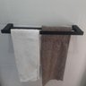 Porta Toalhas De Banho Duplo Preto Fosco 60Cm - 4