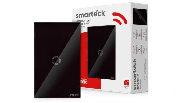 Interruptor Smarteck 4X2 1 Módulo Touch Preto - 3