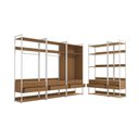 Ver imagem 2 de Kit Dormitório 2 Portas 10 Gavetas e Cabideiros Industrial Marrom/Canela/Branco