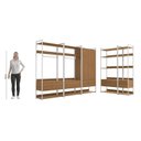 Ver imagem 5 de Kit Dormitório 2 Portas 10 Gavetas e Cabideiros Industrial Marrom/Canela/Branco