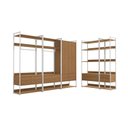 Ver imagem 4 de Kit Dormitório 2 Portas 10 Gavetas e Cabideiros Industrial Marrom/Canela/Branco