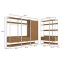 Ver imagem 3 de Kit Dormitório 2 Portas 10 Gavetas e Cabideiros Industrial Marrom/Canela/Branco