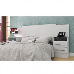 Cabeceira de Casal Extensível com Mesa de Apoio e 2 Gavetas Elegance Espresso Móveis - 2