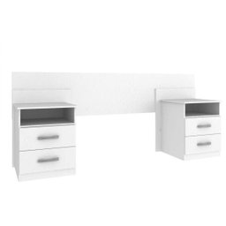 Cabeceira de Casal Extensível com Mesa de Apoio e 2 Gavetas Elegance Espresso Móveis - 1