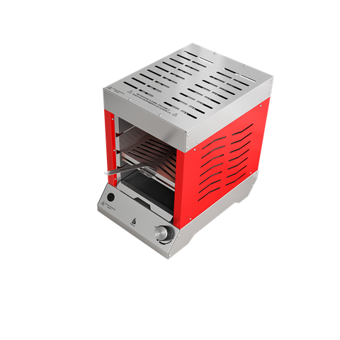 Churrasqueira a Gás Vertical sem Fumaça - Flame Dinoxx - Gás Glp - Vermelha