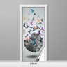 Adesivo Para Porta Origami Pombas Design Criativo Cr-49 - 1