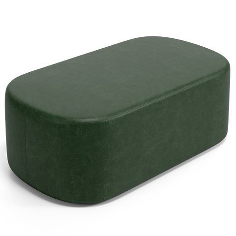 Puff Decorativo Orgânico para Living Quarto 100cm Doha W01 Couríssimo Verde Musgo - Lyam Decor