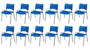 Ver imagem 2 de Cadeira Iso Base Cinza, Igreja, Escola, Escritório - Azul Kit 12 Peças