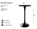 Ver imagem 3 de Mesa Bistrô Saarinen Tulipa Redonda Preta 60cm Waw Design