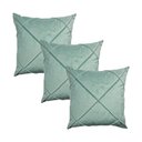 Ver imagem 1 de Kit 3 Capas para Almofada Drapeada Veludo Quadrada Várias Cores Cor:verde Menta
