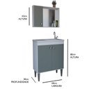 Ver imagem 3 de Gabinete e Espelheira 60 cm para Embutir Combate Branco/Cinza