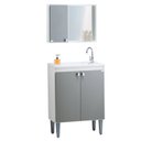 Ver imagem 6 de Gabinete e Espelheira 60 cm para Embutir Combate Branco/Cinza