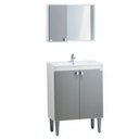 Ver imagem 2 de Gabinete e Espelheira 60 cm para Embutir Combate Branco/Cinza