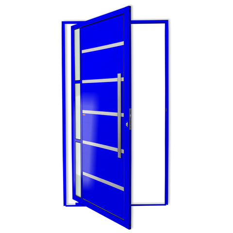 Porta Pivotante Alumínio Lambril Miraggio c/Puxador D.Azul 120 Brimak