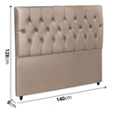 Ver imagem 2 de Cabeceira Casal para Cama Box 140x128cm Veludo Espuma D20 - Bege