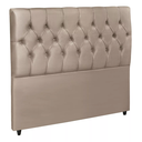Ver imagem 1 de Cabeceira Casal para Cama Box 140x128cm Veludo Espuma D20 - Bege