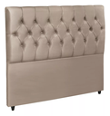 Ver imagem 1 de Cabeceira Casal para Cama Box 140x128cm Veludo Espuma D20 - Bege