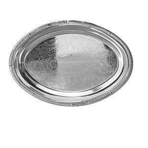 Bandeja Zamac Silver Plated Haifa 19x13, 5cm Lyor Prateado