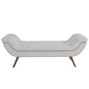 Ver imagem 6 de Puff Recamier Calçadeira 140cm Pés Palito Madeira Venêto P02 Bouclé Branco - Mpozenato