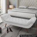 Ver imagem 5 de Puff Recamier Calçadeira 140cm Pés Palito Madeira Venêto P02 Bouclé Branco - Mpozenato
