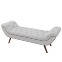 Ver imagem 7 de Puff Recamier Calçadeira 140cm Pés Palito Madeira Venêto P02 Bouclé Branco - Mpozenato