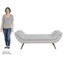 Ver imagem 3 de Puff Recamier Calçadeira 140cm Pés Palito Madeira Venêto P02 Bouclé Branco - Mpozenato