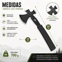 Ver imagem 7 de Machado Mini Multifuncional 3 em 1 Tomahawk Martelo Pe de Cabra Cabo Emborrachado Aco