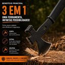 Ver imagem 3 de Machado Mini Multifuncional 3 em 1 Tomahawk Martelo Pe de Cabra Cabo Emborrachado Aco