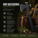 Ver imagem 2 de Machado Mini Multifuncional 3 em 1 Tomahawk Martelo Pe de Cabra Cabo Emborrachado Aco