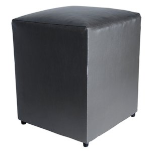 Puff Cubo Poptem Quadrado Cinza Corino