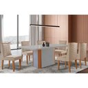 Ver imagem 1 de Conjunto: Mesa de Cozinha Pietã¡ Curvo 180cm + 6 Cadeiras Maldivas Madeira Naturale/Off White -
