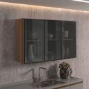 Ver imagem 6 de Armario Aereo 3 Portas Vidro MDF 120 cm Kali 1219712 Carvalho Toq Nicioli
