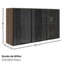 Ver imagem 3 de Armario Aereo 3 Portas Vidro MDF 120 cm Kali 1219712 Carvalho Toq Nicioli