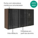 Ver imagem 4 de Armario Aereo 3 Portas Vidro MDF 120 cm Kali 1219712 Carvalho Toq Nicioli