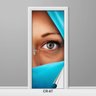Adesivo Para Porta Mulher Olhar Profundo Criativo Cr-67 - 1