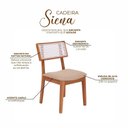 Ver imagem 6 de Kit 6 Cadeiras de Jantar Madeira Maciça Rattan Natural Estofadas Siena Espresso Móveis