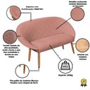 Ver imagem 2 de Kit Recepção 2 Poltronas 1 Namoradeira com Puff Resistente para Sala de Espera Decor Tecido Veludo
