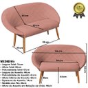 Ver imagem 3 de Kit Recepção 2 Poltronas 1 Namoradeira com Puff Resistente para Sala de Espera Decor Tecido Veludo