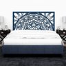 Cabeceira de Cama King Mandala Flores Prosperidade 195x100cm - 4mm:Azul Marinho - 1