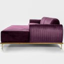 Ver imagem 6 de Sofá Molino 3 Lugares 230cm Chaise Esquerdo Pés Gold Veludo Roxo - Nexta Casa
