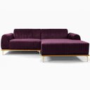 Ver imagem 5 de Sofá Molino 3 Lugares 230cm Chaise Esquerdo Pés Gold Veludo Roxo - Nexta Casa