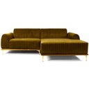 Ver imagem 2 de Sofá Molino 3 Lugares 230cm Chaise Esquerdo Pés Gold Veludo - Nexta Casa