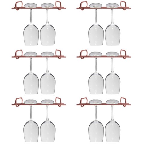Kit 6 Organizadores Porta Taças 25cm Suportes Para Pendurar Taças Rose Gold