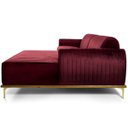 Ver imagem 6 de Sofá 4 Lugares 2,30M Chaise Esquerdo Molino Base Madeira Pés Gold Veludo Marsala